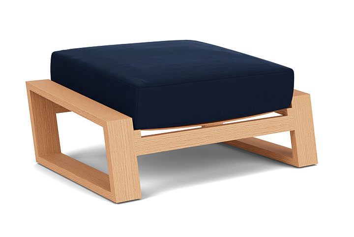 Lloyd Flanders - Pursuit Ottoman In Toffee Cream Finish With Decorline Navy Fabric - 4520171882019 view 2