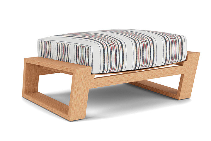 Lloyd Flanders - Pursuit Ottoman In Toffee Cream Finish With Deering Cadet Fabric - 4520171882047 view 1