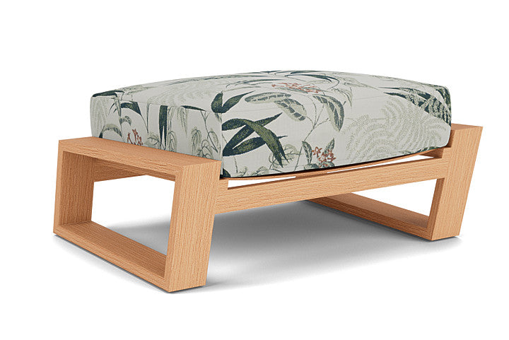 Lloyd Flanders - Pursuit Ottoman In Toffee Cream Finish With Delicate Botanical Sage Fabric - 4520171882075 view 1
