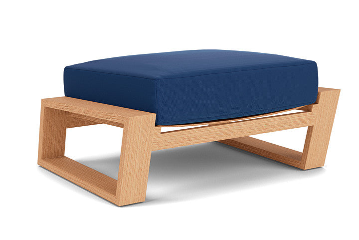 Lloyd Flanders - Pursuit Ottoman In Toffee Cream Finish With Flagship Lapis Fabric - 4520171881813 view 1