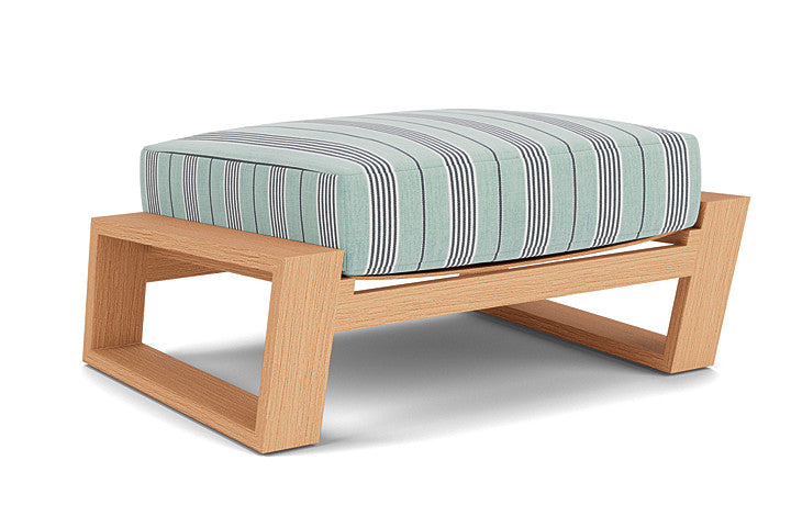 Lloyd Flanders - Pursuit Ottoman In Toffee Cream Finish With Hansen Seaglass Fabric - 4520171881926 view 1