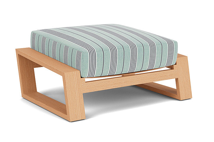 Lloyd Flanders - Pursuit Ottoman In Toffee Cream Finish With Hansen Seaglass Fabric - 4520171881926 view 2