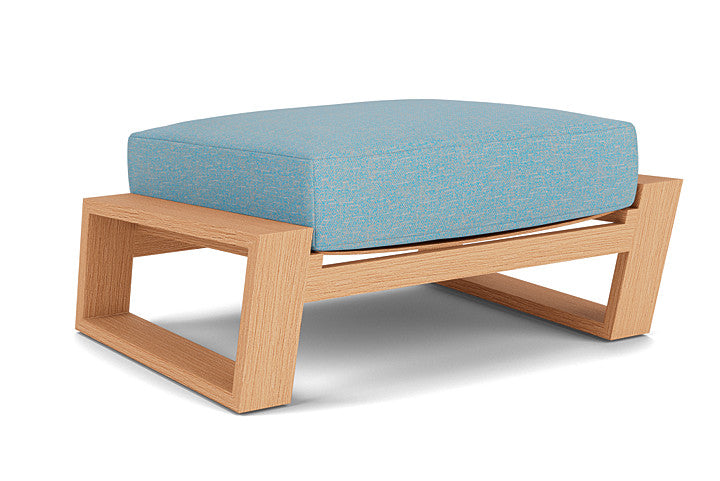Lloyd Flanders - Pursuit Ottoman In Toffee Cream Finish With Leeds Light Blue Fabric - 4520171882058 view 1