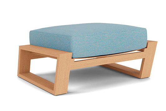Lloyd Flanders - Pursuit Ottoman In Toffee Cream Finish With Leeds Light Blue Fabric - 4520171882058 view 1