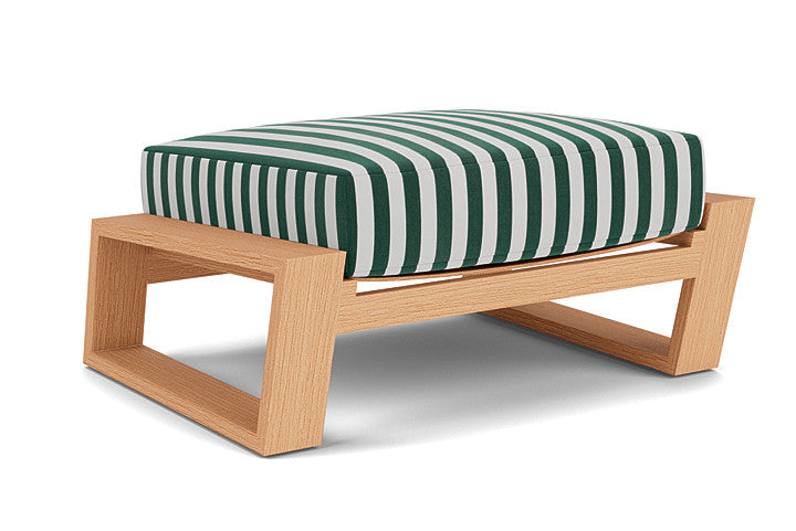 Lloyd Flanders - Pursuit Ottoman In Toffee Cream Finish With Safari/White Stripe Fabric - 452017188269 view 1