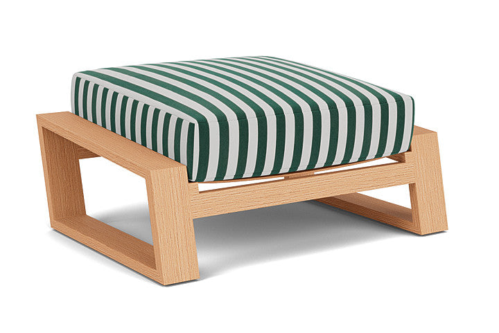 Lloyd Flanders - Pursuit Ottoman In Toffee Cream Finish With Safari/White Stripe Fabric - 452017188269 view 2