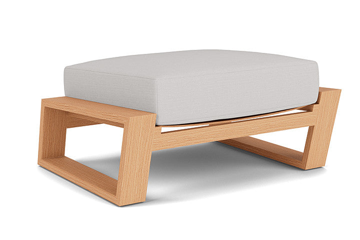 Lloyd Flanders - Pursuit Ottoman In Toffee Cream Finish With Sailcloth Seagull Fabric - 452017188W61 view 1