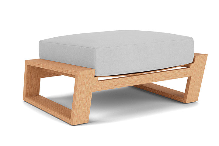Lloyd Flanders - Pursuit Ottoman In Toffee Cream Finish With Sandberg Dove Fabric - 4520171882022 view 1