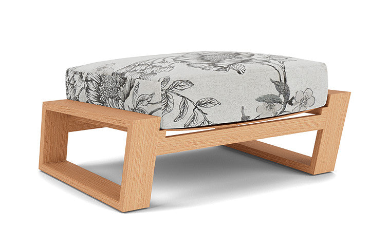 Lloyd Flanders - Pursuit Ottoman In Toffee Cream Finish With Serena Floral Dove Fabric - 4520171882077 view 1