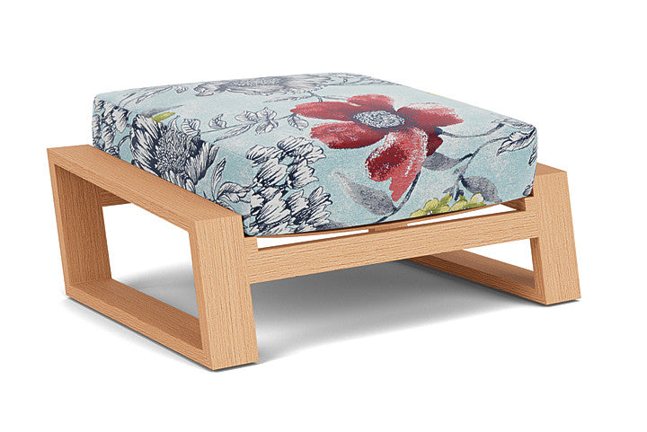 Lloyd Flanders - Pursuit Ottoman In Toffee Cream Finish With Serena Floral Meadow Fabric - 4520171882079 view 2