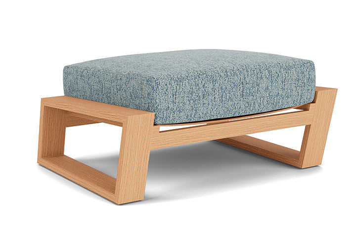 Lloyd Flanders - Pursuit Ottoman In Toffee Cream Finish With Serene Ocean Fabric - 4520171882032 view 1