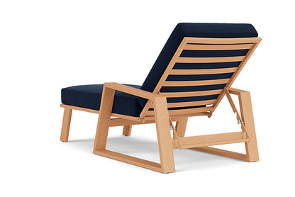 Lloyd Flanders - Pursuit Pool Chaise In Toffee Cream Finish With Decorline Navy Fabric - 4520201882019 view 2