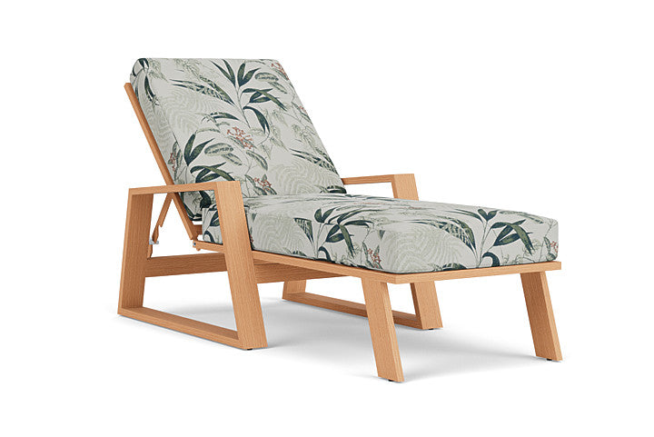 Lloyd Flanders - Pursuit Pool Chaise In Toffee Cream Finish With Delicate Botanical Sage Fabric - 4520201882075 view 1