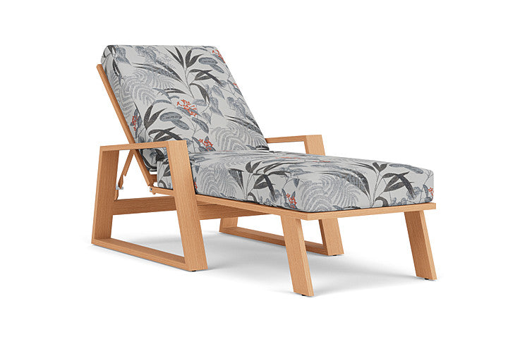 Lloyd Flanders - Pursuit Pool Chaise In Toffee Cream Finish With Delicate Botanical Slate Fabric - 4520201882076 view 1