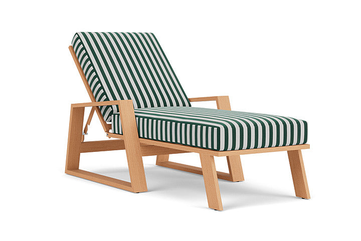 Lloyd Flanders - Pursuit Pool Chaise In Toffee Cream Finish With Safari/White Stripe Fabric - 452020188269 view 1