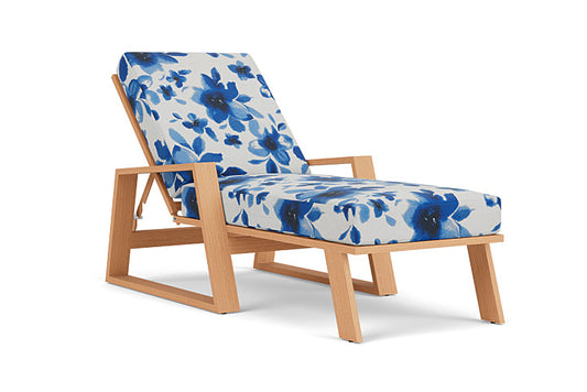 Lloyd Flanders - Pursuit Pool Chaise In Toffee Cream Finish With Watercolor Blossom Capri Fabric - 452020188672 view 1