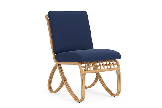 Lloyd Flanders - Riviera Armless Dining Chair In Camel Finish With Beach Navy Fabric - 2780071522013 view 1