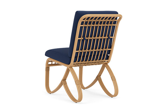 Lloyd Flanders - Riviera Armless Dining Chair In Camel Finish With Beach Navy Fabric - 2780071522013 view 2