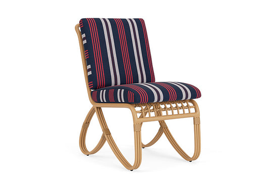 Lloyd Flanders - Riviera Armless Dining Chair In Camel Finish With Berkely Hall Navy Fabric - 2780071522063 view 1