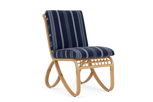 Lloyd Flanders - Riviera Armless Dining Chair In Camel Finish With Consider Indigo Fabric - 2780071521969 view 1