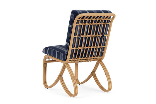 Lloyd Flanders - Riviera Armless Dining Chair In Camel Finish With Consider Indigo Fabric - 2780071521969 view 2