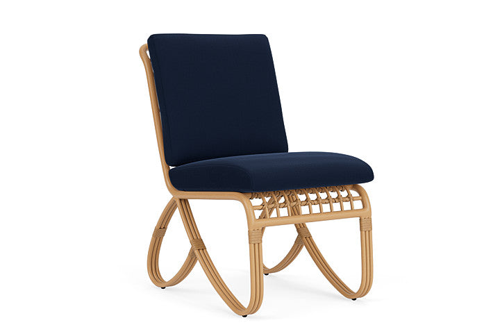Lloyd Flanders - Riviera Armless Dining Chair In Camel Finish With Decorline Navy Fabric - 2780071522019 view 1
