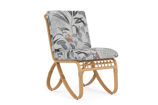 Lloyd Flanders - Riviera Armless Dining Chair In Camel Finish With Delicate Botanical Slate Fabric - 2780071522076 view 1