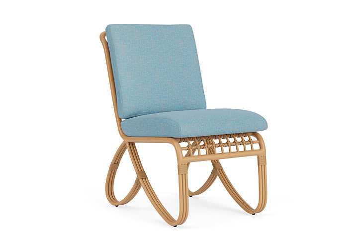Lloyd Flanders - Riviera Armless Dining Chair In Camel Finish With Leeds Light Blue Fabric - 2780071522058 view 1