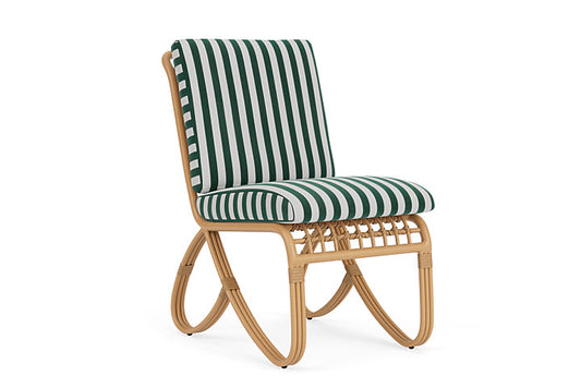 Lloyd Flanders - Riviera Armless Dining Chair In Camel Finish With Safari/White Stripe Fabric - 278007152269 view 1