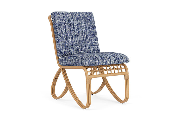 Lloyd Flanders - Riviera Armless Dining Chair In Camel Finish With Visions Cobalt Fabric - 278007152683 view 1