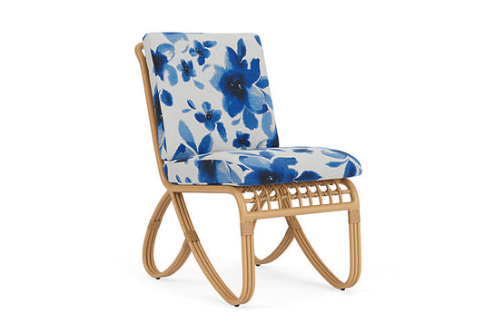 Lloyd Flanders - Riviera Armless Dining Chair In Camel Finish With Watercolor Blossom Capri Fabric - 278007152672 view 1