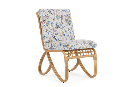Lloyd Flanders - Riviera Armless Dining Chair In Camel Finish With Whimsical Bird Song Fabric - 2780071522080 view 1