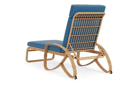 Lloyd Flanders - Riviera Chaise In Camel Finish With Bamboo Bay Sky Fabric - 2780201522007 view 2