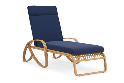 Lloyd Flanders - Riviera Chaise In Camel Finish With Beach Navy Fabric - 2780201522013 view 1