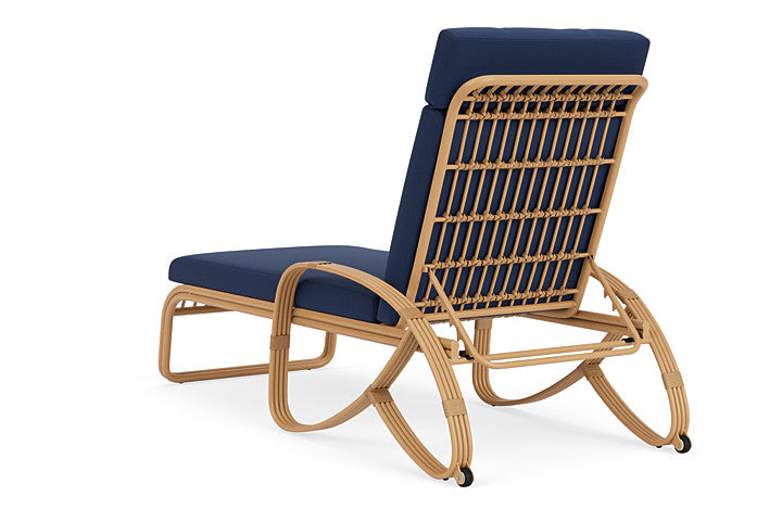 Lloyd Flanders - Riviera Chaise In Camel Finish With Beach Navy Fabric - 2780201522013 view 2