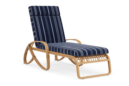 Lloyd Flanders - Riviera Chaise In Camel Finish With Consider Indigo Fabric - 2780201521969 view 1