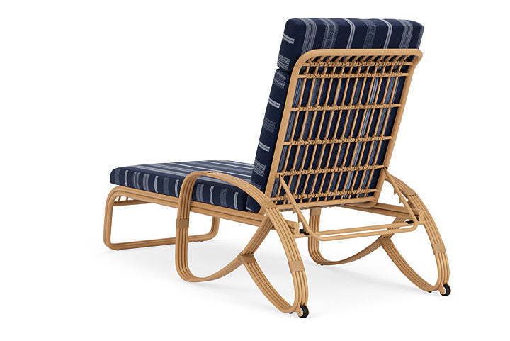 Lloyd Flanders - Riviera Chaise In Camel Finish With Consider Indigo Fabric - 2780201521969 view 2