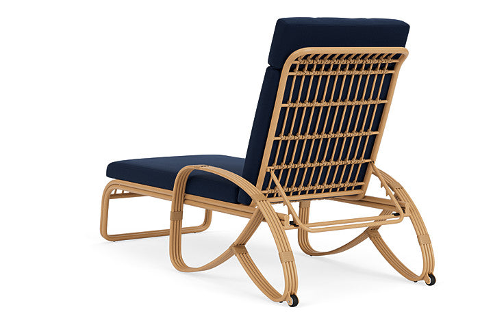 Lloyd Flanders - Riviera Chaise In Camel Finish With Decorline Navy Fabric - 2780201522019 view 2