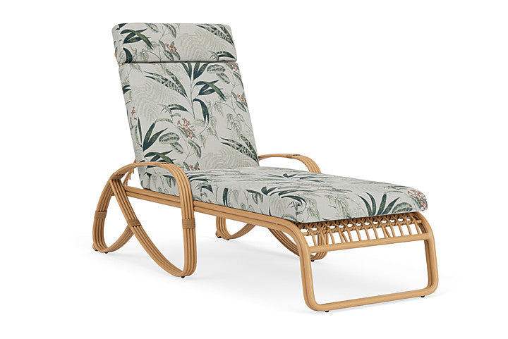 Lloyd Flanders - Riviera Chaise In Camel Finish With Delicate Botanical Sage Fabric - 2780201522075 view 1