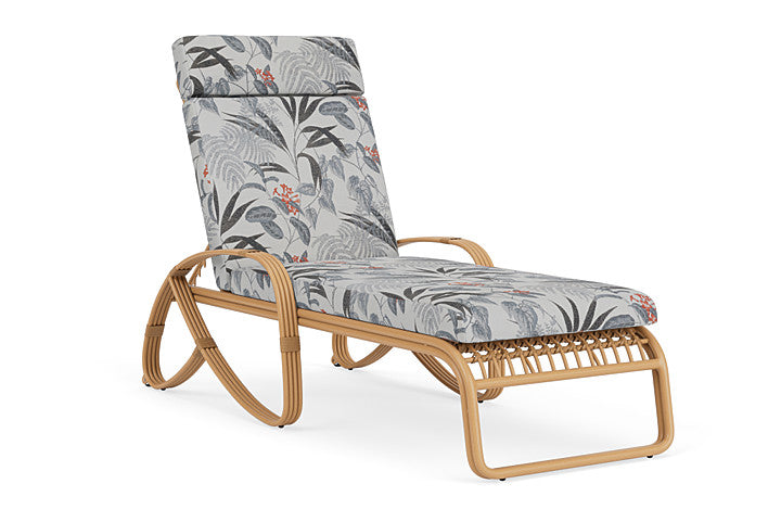 Lloyd Flanders - Riviera Chaise In Camel Finish With Delicate Botanical Slate Fabric - 2780201522076 view 1