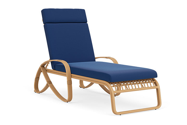 Lloyd Flanders - Riviera Chaise In Camel Finish With Flagship Lapis Fabric - 2780201521813 view 1