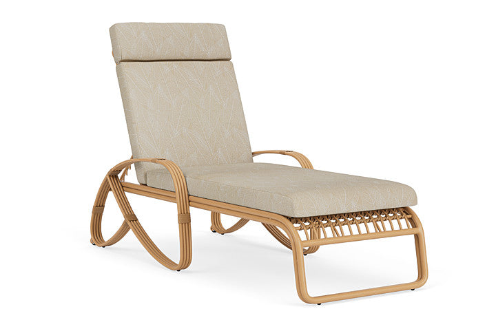Lloyd Flanders - Riviera Chaise In Camel Finish With Laurel Ecru Fabric - 2780201522057 view 1