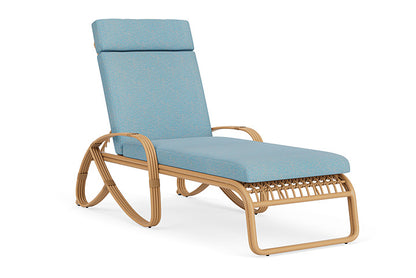 Lloyd Flanders - Riviera Chaise In Camel Finish With Leeds Light Blue Fabric - 2780201522058 view 1