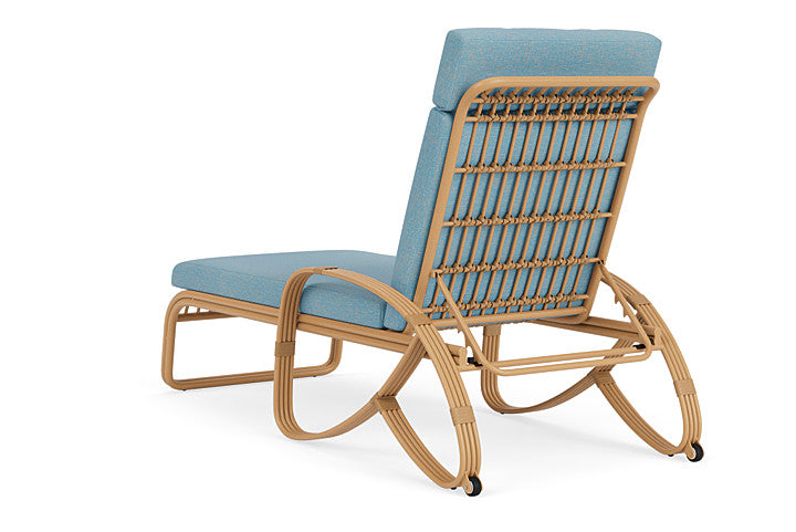 Lloyd Flanders - Riviera Chaise In Camel Finish With Leeds Light Blue Fabric - 2780201522058 view 2