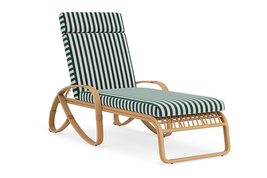 Lloyd Flanders - Riviera Chaise In Camel Finish With Safari/White Stripe Fabric - 278020152269 view 1