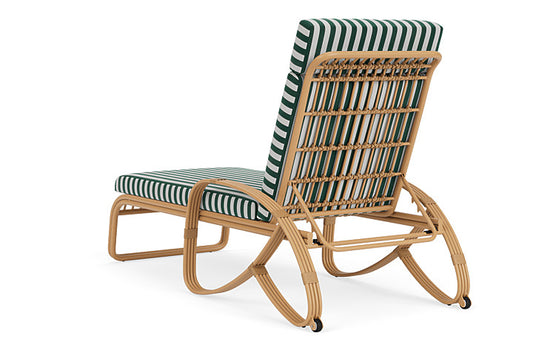 Lloyd Flanders - Riviera Chaise In Camel Finish With Safari/White Stripe Fabric - 278020152269 view 2