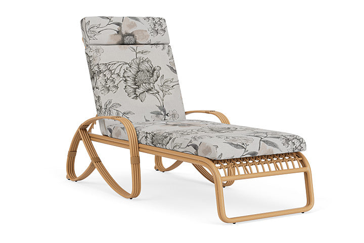 Lloyd Flanders - Riviera Chaise In Camel Finish With Serena Floral Dove Fabric - 2780201522077 view 1