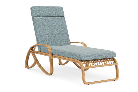 Lloyd Flanders - Riviera Chaise In Camel Finish With Serene Ocean Fabric - 2780201522032 view 1