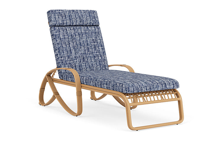 Lloyd Flanders - Riviera Chaise In Camel Finish With Visions Cobalt Fabric - 278020152683 view 1