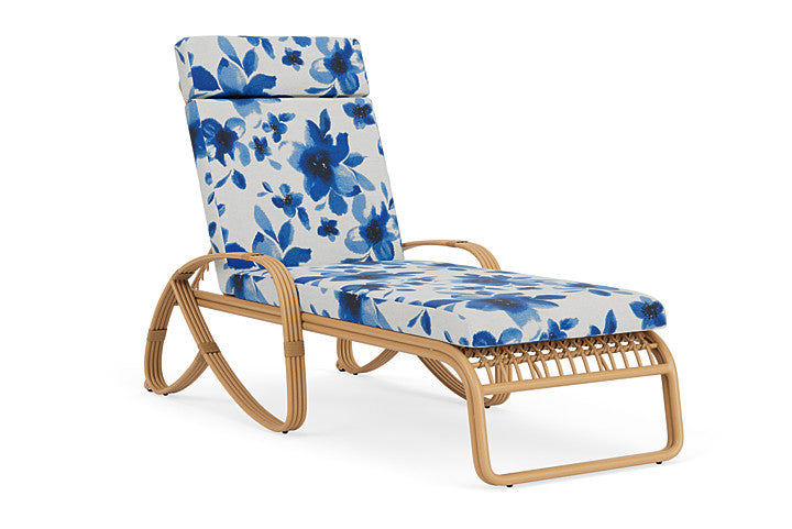Lloyd Flanders - Riviera Chaise In Camel Finish With Watercolor Blossom Capri Fabric - 278020152672 view 1